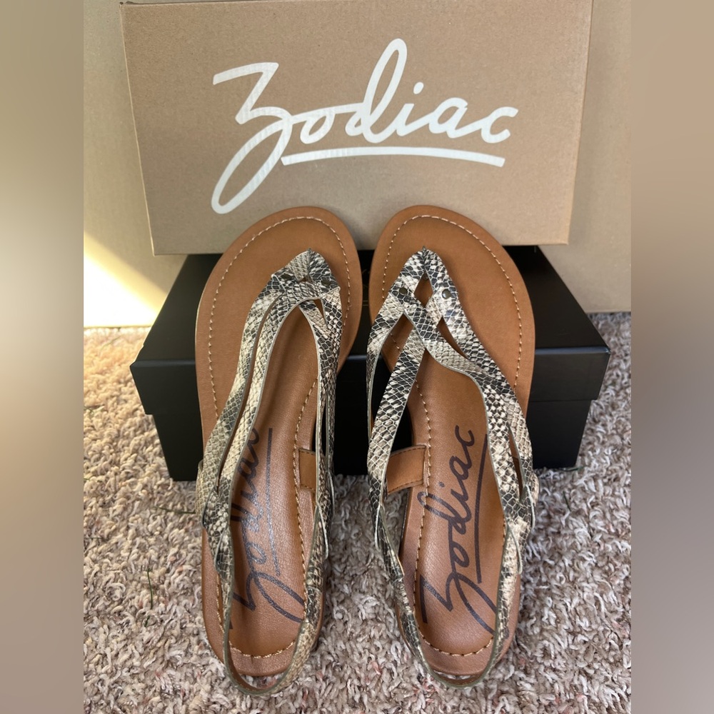 New Zodiac Women's Snakeskin Sandals